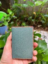 GREEN GENUINE STINGRAY LEATHER SKIN CREDIT CARD HOLDER MINI WALLET CARD CASE MEN for sale  Shipping to South Africa