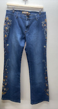 Jeans vintage Y2k Clash tamanho médio 13 bordado design floral hippie anos 90 jeans  comprar usado  Enviando para Brazil
