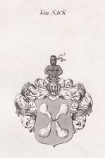 Usado, 1820 Saco Escudo Nobleza Abrigo De Arms Heraldry Heráldica Grabado Antiguo Print segunda mano  Embacar hacia Argentina