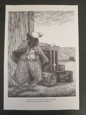 1979 Macabro Gótico Edward Gorey 16x11 Estampa "Mr Earbrass" da Harpa Não Cortada comprar usado  Enviando para Brazil