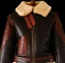 Used, B-3 leather sheepskin shearling aviator flying pilot bomber jacket for sale  Shipping to South Africa