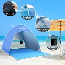 Beach Tent Family Shelter 2-4 Person Outdoor Instant Pop Up Camping Sun Shade UV, used for sale  Shipping to South Africa