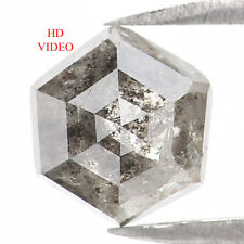 Diamante hexágono natural suelto sal y pimienta 1,17 ct 6,80 mm corte rosa L1350 segunda mano  Embacar hacia Mexico
