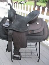 14'' TOUGH 1 ECLIPSE #324 BLACK SUEDE & CORDURA WESTERN BARREL SADDLE  FQH BARS for sale  Shipping to Canada