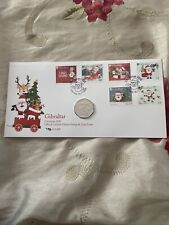 2020 Gibraltar Christmas 50p Stamp And Coin Cover 796 Of 1000 Ltd Edition Y for sale  Shipping to Ireland