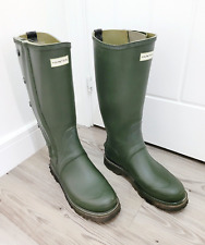 Used, Hunter Balmoral Sovereign Leather Lined Wellington Boots UK 9 43 Green - Zipped for sale  Shipping to South Africa