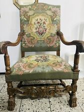 Antiker Sessel Antik Barock Neorenaissance 1890 Eiche Holz Königlich Gobelin gebraucht kaufen  Rodenberg