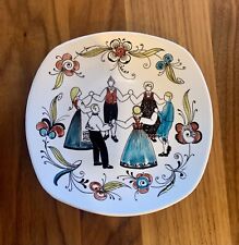 Used, Vintage Mid Century Folk Plate Stavangerflint Norway Folkedans-Anne Lofthus 8” for sale  Shipping to South Africa