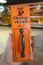 RARE 1940s DRINK ORANGE CRUSH SODA DOOR PULL HANDLE PAINTED METAL SIGN CRUSHY, used for sale  Shipping to South Africa