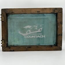 RARE Vintage SILK SCREEN PRINTING FRAME - Lamborghini Countach Art 19.5”x13.75” for sale  Shipping to South Africa