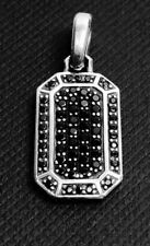Amuleto Streamline Pave con diamante de corte redondo negro colgante de regalo en plata 925 segunda mano  Embacar hacia Argentina