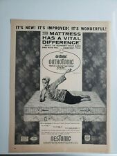 Restonic  Mattress Vintage 1963 Print Ad Ephemera Wall Art Decor for sale  Shipping to South Africa
