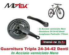 Usato, 0120 - Guarnitura Tripla MV-TEK Acciaio Nero per Bici 20-24-26-28 City Bike usato  Villa Literno