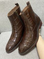 Used, Brown Genuine crocodile alligator leather skin boots LV Boots for men size 10 US for sale  Shipping to South Africa