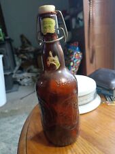 Used, Vintage Grolich Lager Beer Amber Bottle Partial Label Porcelain Wire Flip Top for sale  Shipping to South Africa