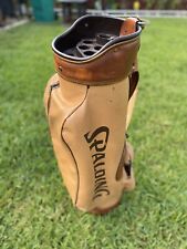 Vintage Brown Spalding Leather Vinyl Golf Bag 14 Way Slot Selling As Is, used for sale  Shipping to South Africa