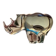 Handmade Ngwenya Glass Rhino Paperweight Kingdom Of Swaziland Excellent Condt., used for sale  Shipping to South Africa