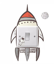 Light Switch Art Stickers Rocket # 02 ROCKETS Space Wall Kids Fun Bedroom NEW for sale  Shipping to South Africa