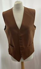 Daks Brown Waistcoat Size L Viscose Sleeveless Button Up V Neck Men’s, used for sale  Shipping to South Africa