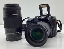 Sony Alpha a100 10.2MP DSLR Camera w/ f3.5-5.6 18-70 & f4.5-5.6 75-300 Lenses for sale  Shipping to South Africa