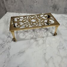 BRASS TRIVET TRAY WITH CLAW AND BALL FEET - RETRO VINTAGE BRASSWARE COUNTRY HOME, used for sale  Shipping to South Africa