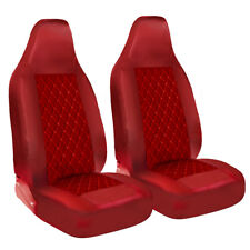 Usado, PARA FIAT 500 - Capas de assento de carro frontais acolchoadas de couro vermelho diamante - 2 x frentes comprar usado  Enviando para Brazil