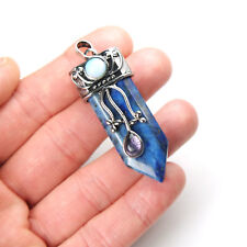 Used, Lapis Lazuli Point Tusk Pendant or Necklace, with Opalite and Amethyst Gemstone for sale  Shipping to South Africa