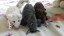 3 ikea mouse soft toys gosig mus white grey and brown till salu  Toimitus osoitteeseen Sweden
