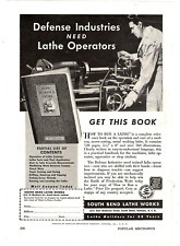 Anúncio impresso 1942 South Bend torno funciona Segunda Guerra Mundial Home Front Defense Industries Need comprar usado  Enviando para Brazil