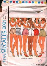 6061 Vintage McCalls SEWING Pattern Misses 1970s Set of Shorts Summer Casual OOP for sale  Shipping to South Africa