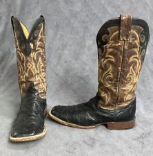 Justin Ostrich Cowboy Boots Full Quill Men 8.5 D Square Toe Remuda AQHA MADE USA for sale  Shipping to South Africa