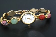 Reloj pulsera brazalete piedra escarabajo cuarzo precisión Gruen para dama segunda mano  Embacar hacia Argentina