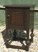 Vintage Linenfold Pedestal, Side Table Cabinet By Skull Furniture for sale  Shipping to South Africa