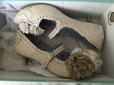 cream kitten heel shoes for sale  REDDITCH