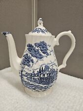 MYOTT Royal Mail Fine Staffordshire Ironstone 5.5 Cup Teapot BLUE Vintage for sale  Shipping to South Africa