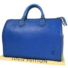 Bolsa de mão Louis Vuitton LV logotipo Speedy 30 viagem couro Epi azul M43005 34EA849 comprar usado  Enviando para Brazil