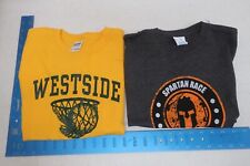 Lote de 2 camisetas esportivas juvenis médias basquete corrida espartana 2015 Westside, usado comprar usado  Enviando para Brazil
