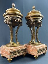 Pair Incense Burners IN Alloy Marble Patio Louis XVI Style Incense Burners for sale  Shipping to South Africa