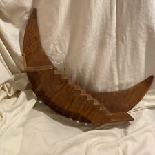 Vintage Wood Moon Staircase Stairway Wall Hanging Shelf Handmade Needs Work for sale  Shipping to South Africa