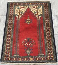 Usado, Tapete de chão paquistanês vintage tecido à mão vermelho floral quarto lã tapete kilim 90x60 cm comprar usado  Enviando para Brazil