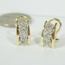 2 Ct Round Cut Simulated Diamond Omega Back Hoop Earrings 14k Yellow Gold Plated for sale  Shipping to South Africa