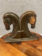 Brass Horse Head Chess Knight Piece Trojan Horse Bookends Set of 2 for sale  North Richland Hills