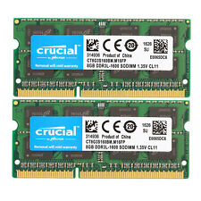 Memoria para portátil Crucial DDR3L 1600 MHz 16 GB (2 x 8 GB) RAM PC3L-12800 2Rx8 segunda mano  Embacar hacia Argentina