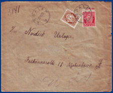 Norwegen 1918, Redalen (Opl), 2+10 öre auf Brief n. Dänemark. #S812, usado comprar usado  Enviando para Brazil