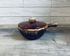 Hull Pottery USA Soup Chili Bowl with Lid Brown Drip Pattern Oven Proof for sale  Shipping to South Africa