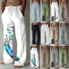 Mens Harem Pants Casual Cotton Linen Baggy Loose Oversized Yoga Hippy Trousers, used for sale  UK