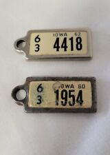 Vintage 2 DAV Mini License Plate Key Tag Iowa Veterans Tags  for sale  Shipping to South Africa