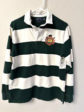 Polo Ralph Lauren masculino listra verde L rugby manga longa com logotipo de crista, usado comprar usado  Enviando para Brazil