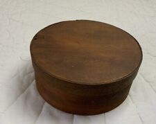 Antigua caja de despensa de madera primitiva, redonda, 6 1/2”, marrón medio segunda mano  Embacar hacia Argentina