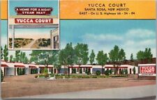 Cartão postal de Santa Rosa, Novo México YUCCA COURT Motel ROUTE 66 Roadside década de 1950 não usado comprar usado  Enviando para Brazil